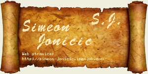 Simeon Joničić vizit kartica